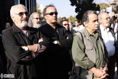 مراسم تشییع پیکر جمشید لایق از مقابل تالار وحدت