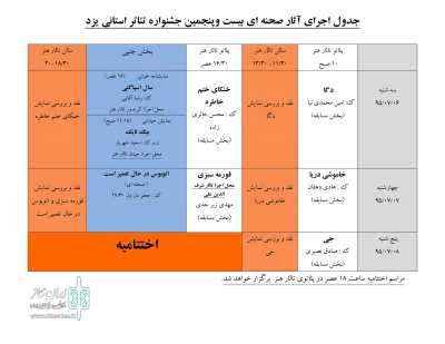 هشت نمایش در جشنواره استانی تئاتر یزد روی صحنه می رود