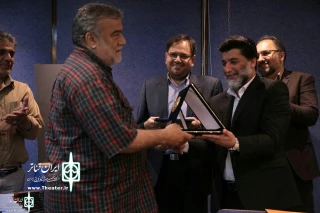 During a ceremony

The Medallion of the Tehran  Performing Arts Association  was awarded to Jawad   Mostakhdemi
