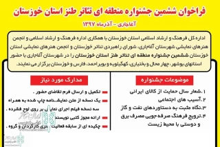 از سوی دبیرخانه جشنواره؛

فراخوان ششمین جشنواره منطقه ای تئاتر طنز استان خوزستان منتشر شد