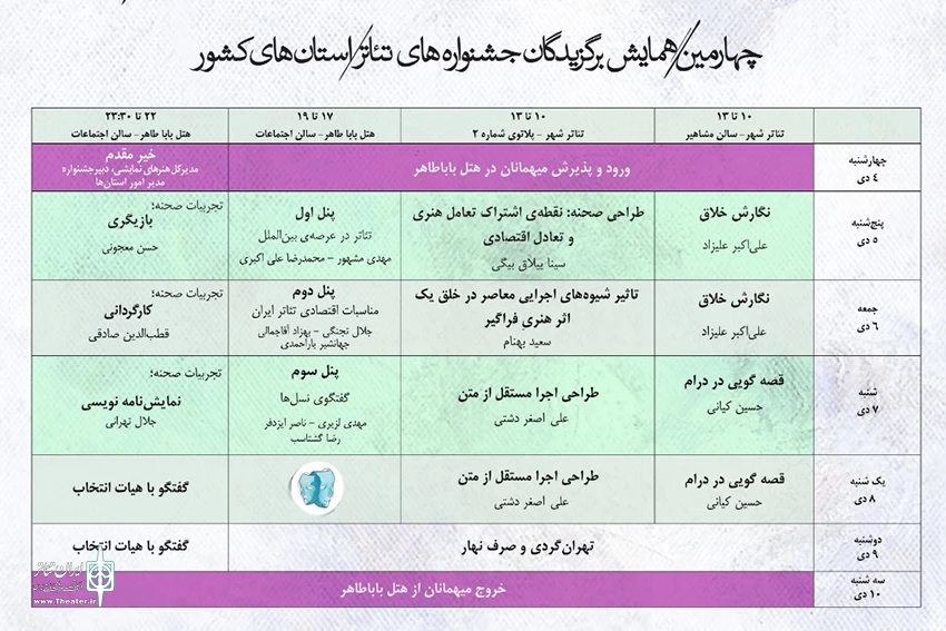 سه کارگاه و یک پنل تخصصی در همایش تئاتر استان‌ها 2