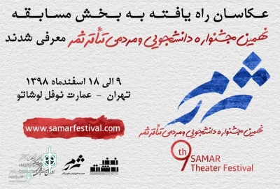 At 9th  Samar Theater Fest.

The line-up   for photo Section to announce