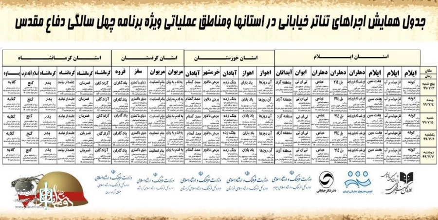 اجراى تئاتر خیابانى به مناسبت گرامیداشت چهلمین سالگرد دفاع مقدس در چهار استان 3
