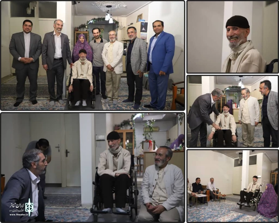 معاون امور هنری به دیدار حسین نوری جانباز هنرمند انقلاب اسلامی رفت 7