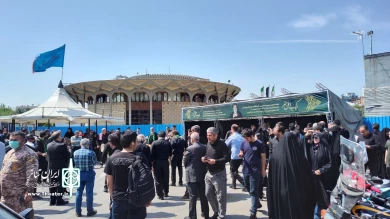 موکب «اهل هنر» در مقابل مجموعه تئاتر شهر