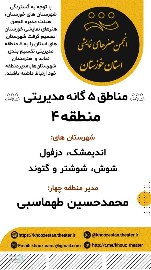 تقسیم بندی شهرستان های خوزستان به پنج منطقه مدیریتی 6