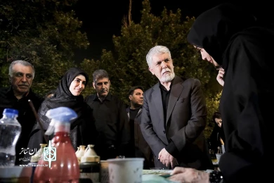 سیدعباس صالحی، وزیر فرهنگ و ارشاد اسلامی در آیین عزاداری «خیمه هنر»